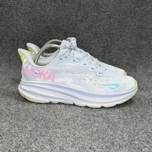 Hoka Clifton 9 Running Shoe Women 8.5 Gull Sea Ice Athletic Run Training Sneaker
